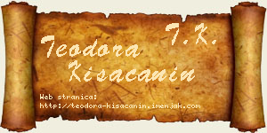 Teodora Kisačanin vizit kartica